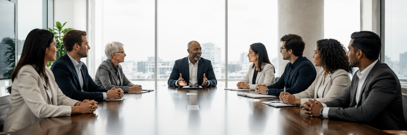 Diverse team of professionals collaborating in a workplace setting
